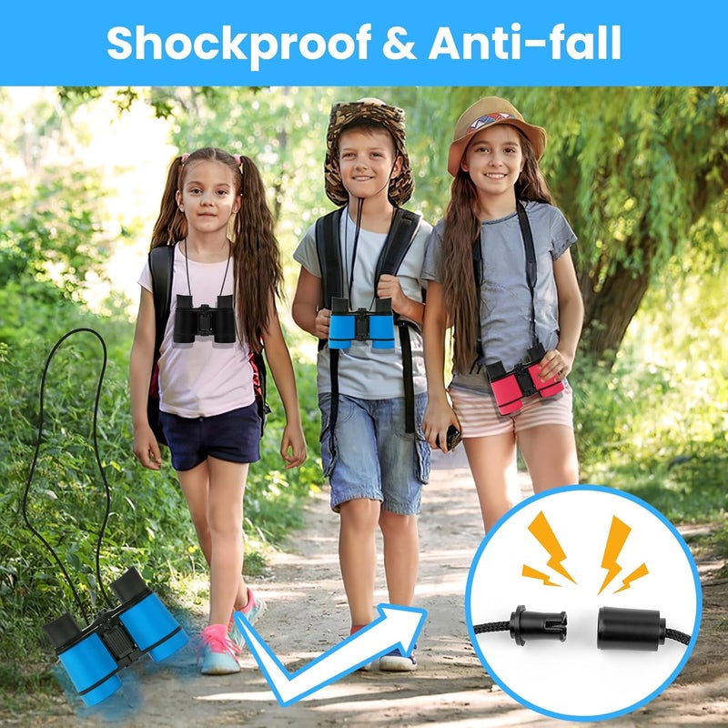 DR ANISON Binoculars for Kids Toy Binoculars Set for Age 3-12 Years Old Boys Girls Outside Play, Bird Watching, Camping, Educational Learning, Birthday Presents - Image 3